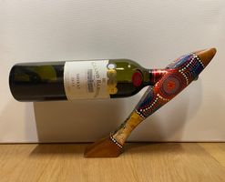 Handgefertigter Weinhalter Australien Holz Dot Art