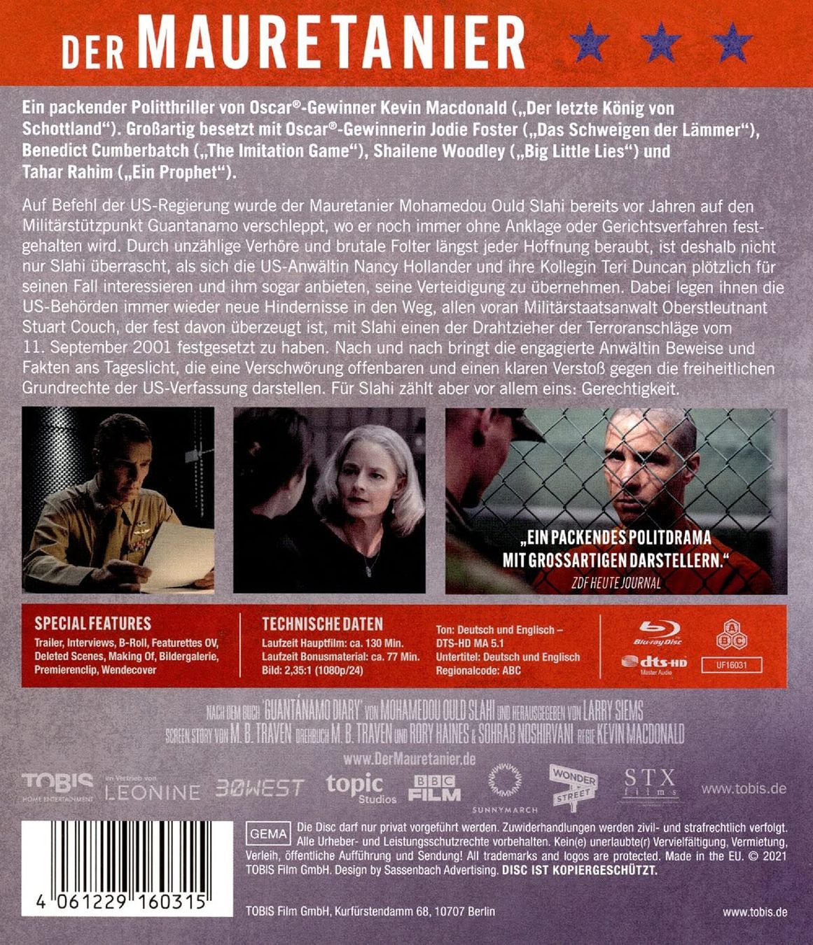 Tutti i DVDs: Der Mauretanier [Blu-ray] – Nuovo (secondo la descrizione) da Laupen ZH venduto da Moviesammler 1