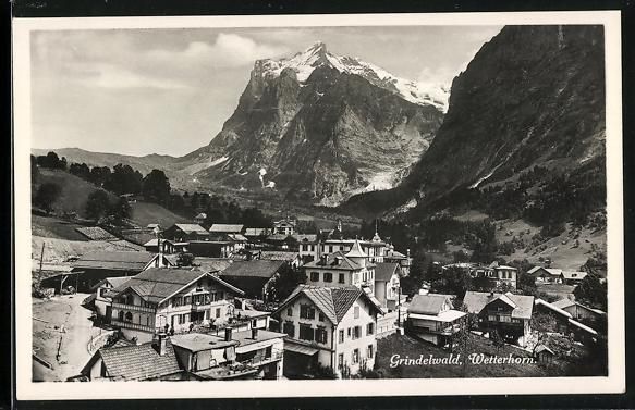 Cartoline postali: Grindelwald, Teilansicht mit Wetterhorn – Usato da Berlin venduto da bartko-reher