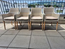 6 Gartenstühle Rattan Micasa