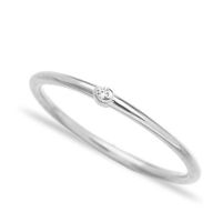 Ring fein Solitär Zirkonia 925 Silber Klassiker filigran 56