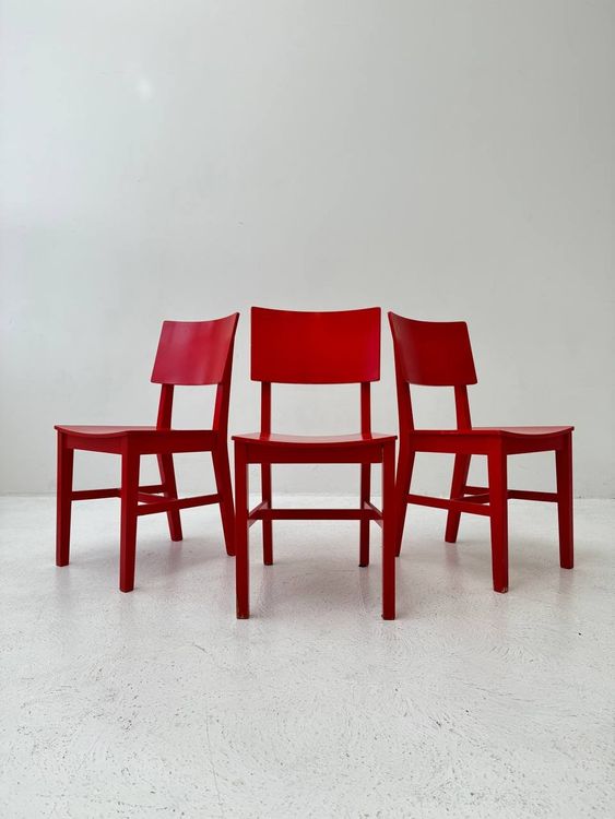 IKEA Norvald Rote Stühle 3 Stück Kaufen auf Ricardo