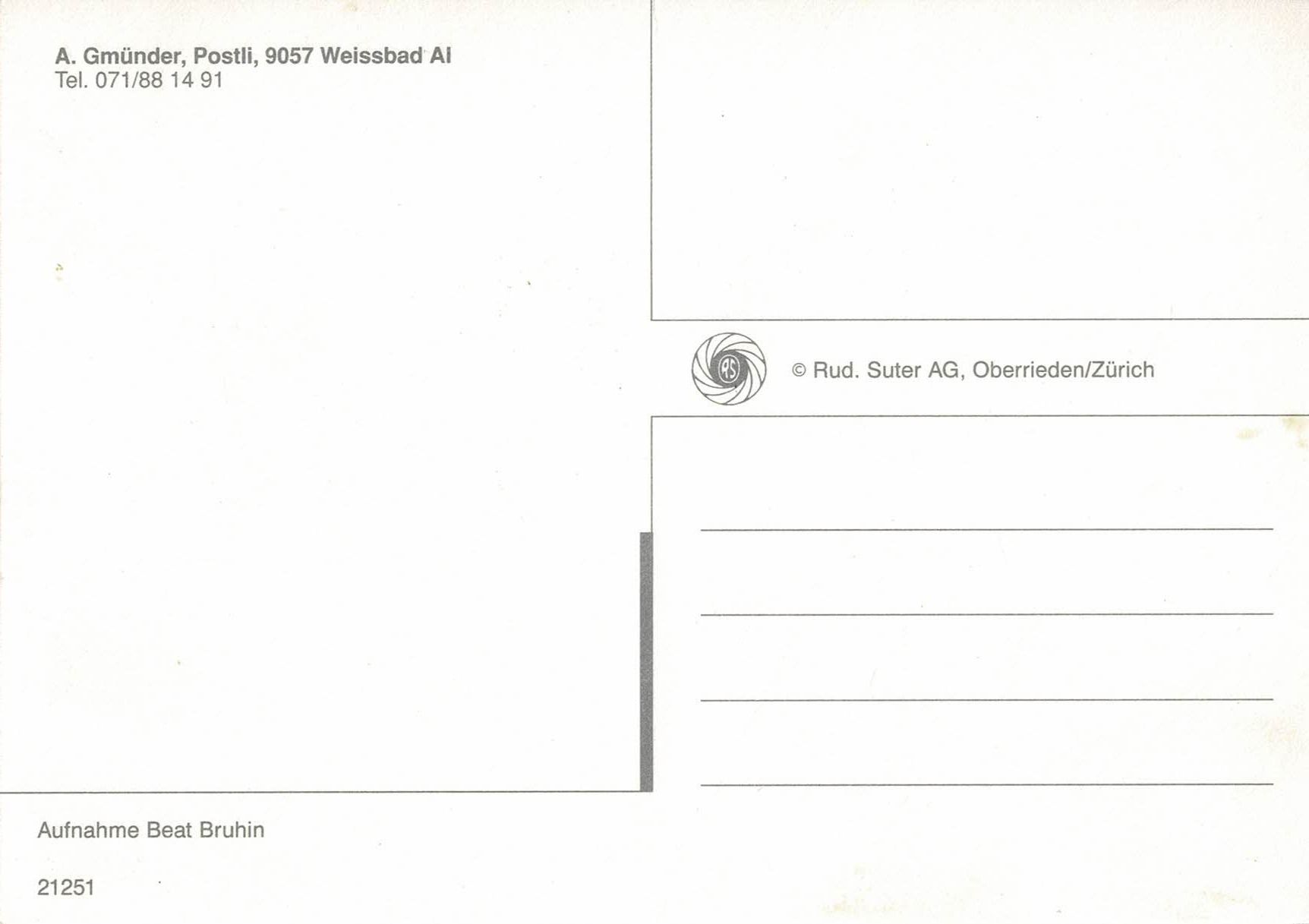 Cartoline postali: Ansichtskarte Postauto A. Gmünder Postli Weissbad – Usato da Ebmatingen venduto da desalli 1