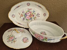 Limoges France - Porzellan Geschirr Set mit Blumenmuster