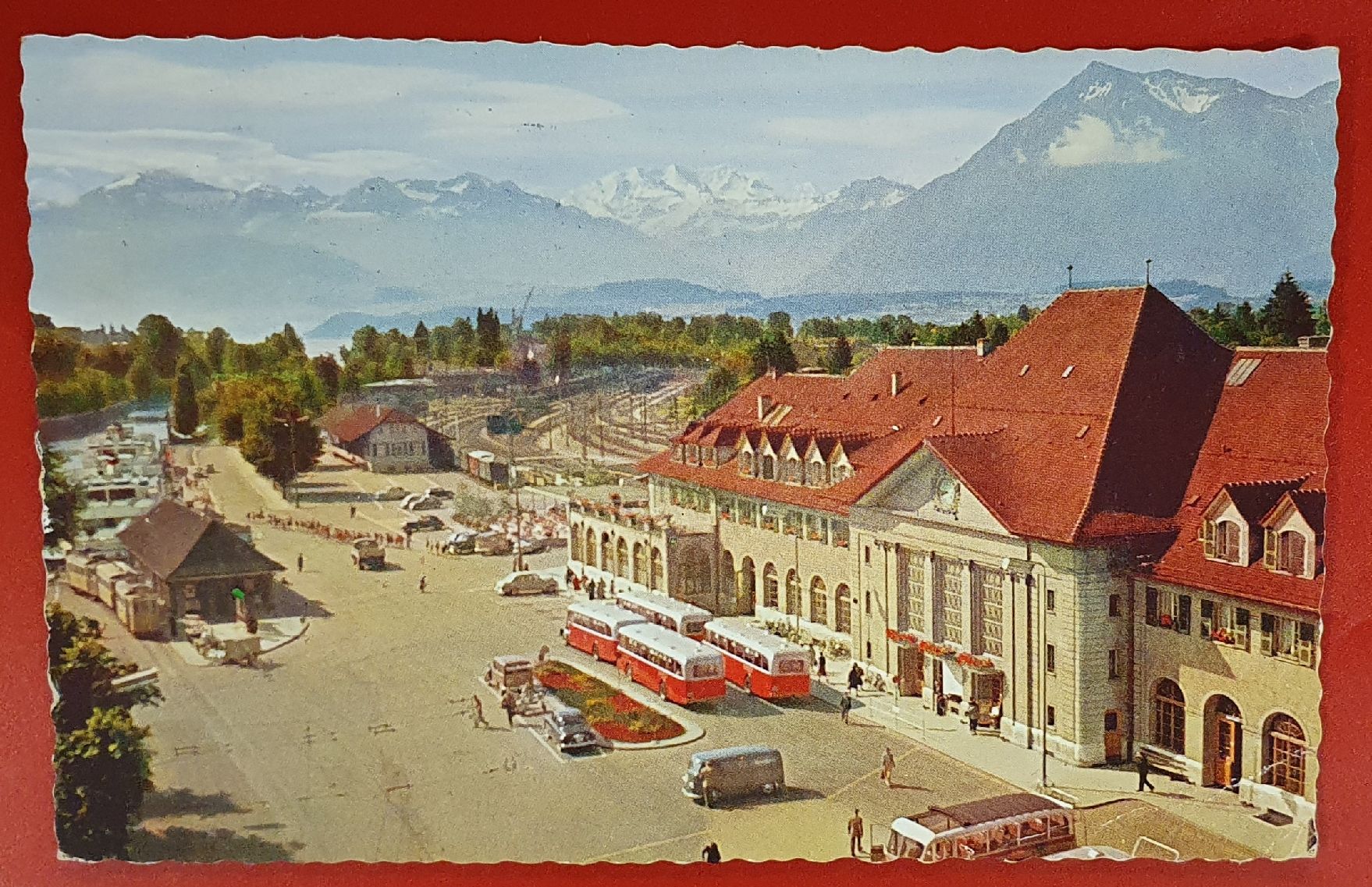 Cartoline postali: Thun 1959 - Bahnhof – Usato da Kreuzlingen venduto da Rschweiz1