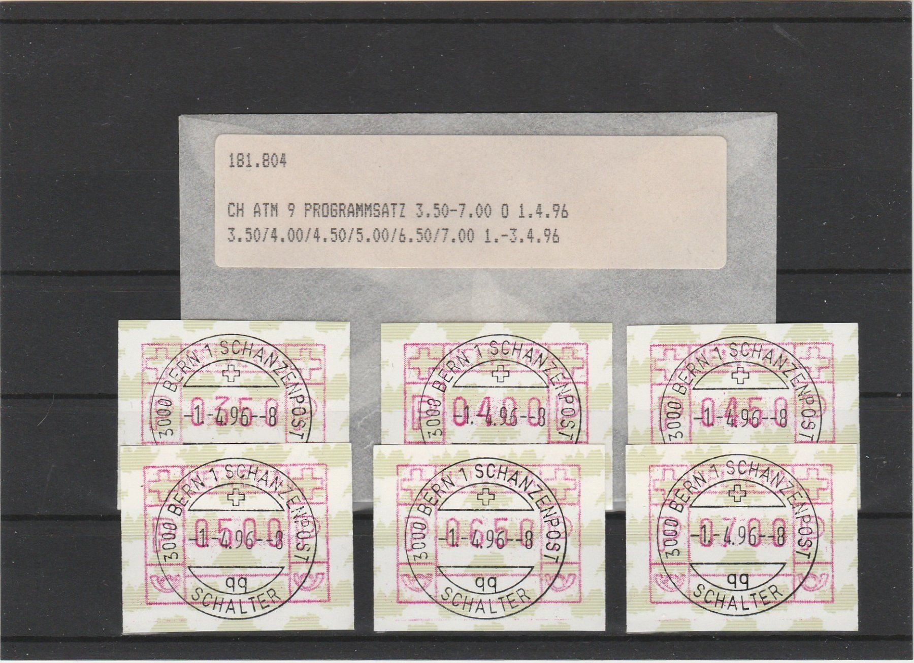 Tutti i francobolli: Nr. 9 Programmsatz 0350/0400/0450/0500/0700 gest.  120.- – Usato da Oberglatt ZH venduto da Wiedmi6