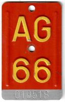 Velonummer Aargau AG von 1966
