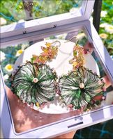Boucles d'oreilles faits main fleurs de lotus vietnamiennes 