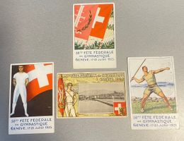 58 me Fête Gymnastique 1925 in Genf, 4 offizielle Postkarten