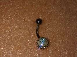 bauchnabel piercing,,,weiss und hellblau kristall