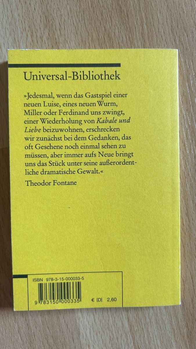 Libri: Kabale und Liebe - Friedrich Schiller – Usato da Reigoldswil venduto da har_yz6k 1