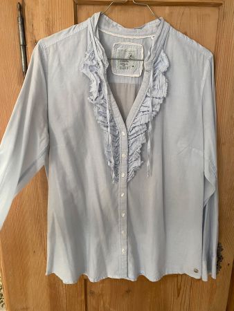 Bluse, 38, h’Blau mit Spitze