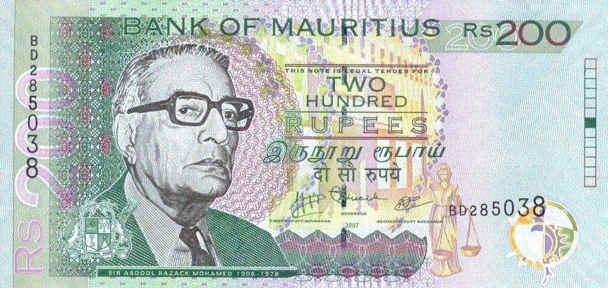 Banknoten: Mauritius 200 Rupie 2007 P-57b UNC – Neu (gemäss Beschreibung) aus Schliern b. Köniz von pizzitaxi
