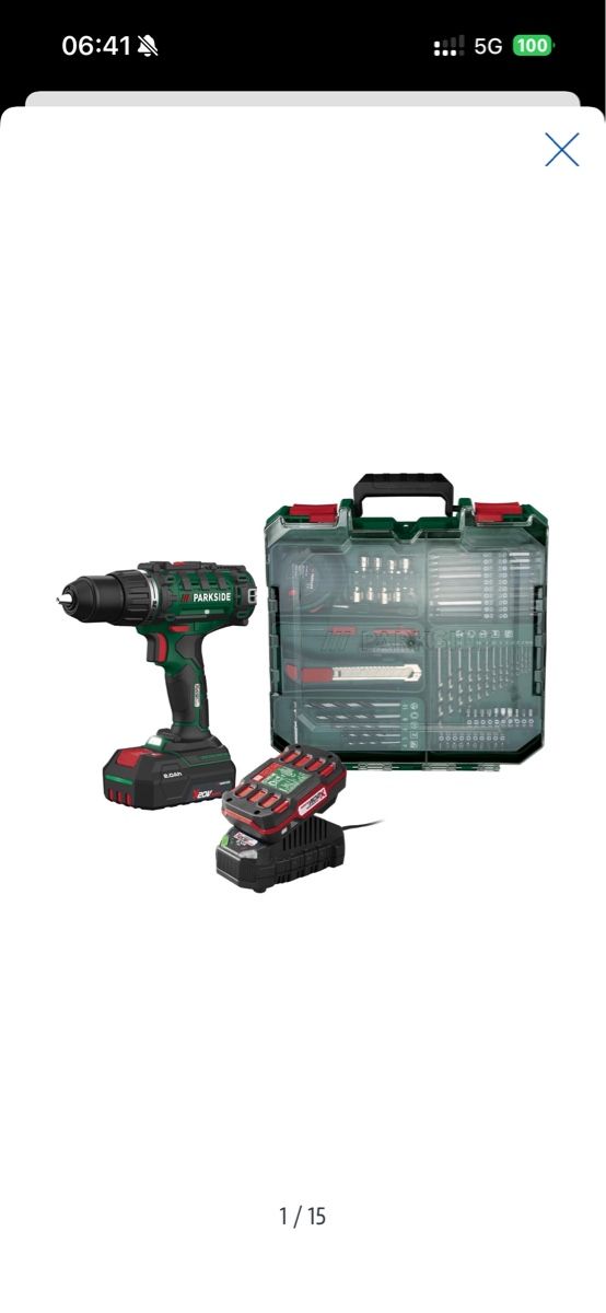 Parkside Trapani: Perceuse sans fil PARKSIDE avec set d'accessoires boitier – Nuovo e nell'imballaggio originale da Genève venduto da Msrf