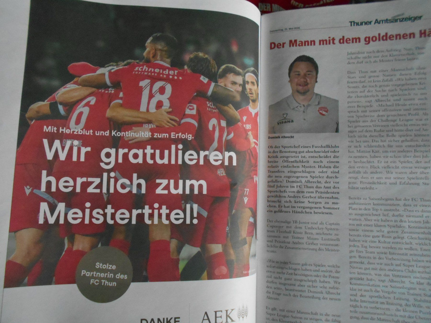 Foto & Immagini: FC Thun Schweizer Meister 2025/26 POSTER – Nuovo e nell'imballaggio originale da Hünibach venduto da vielesachen 3