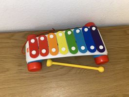 Bunter Kinderxylophon-Spielzeug mit Schlägel, gut erhalten