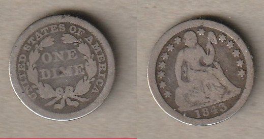 Tutti le monete: USA, Dime 1843 o. Mzz – Usato da Allschwil venduto da Coinfreak