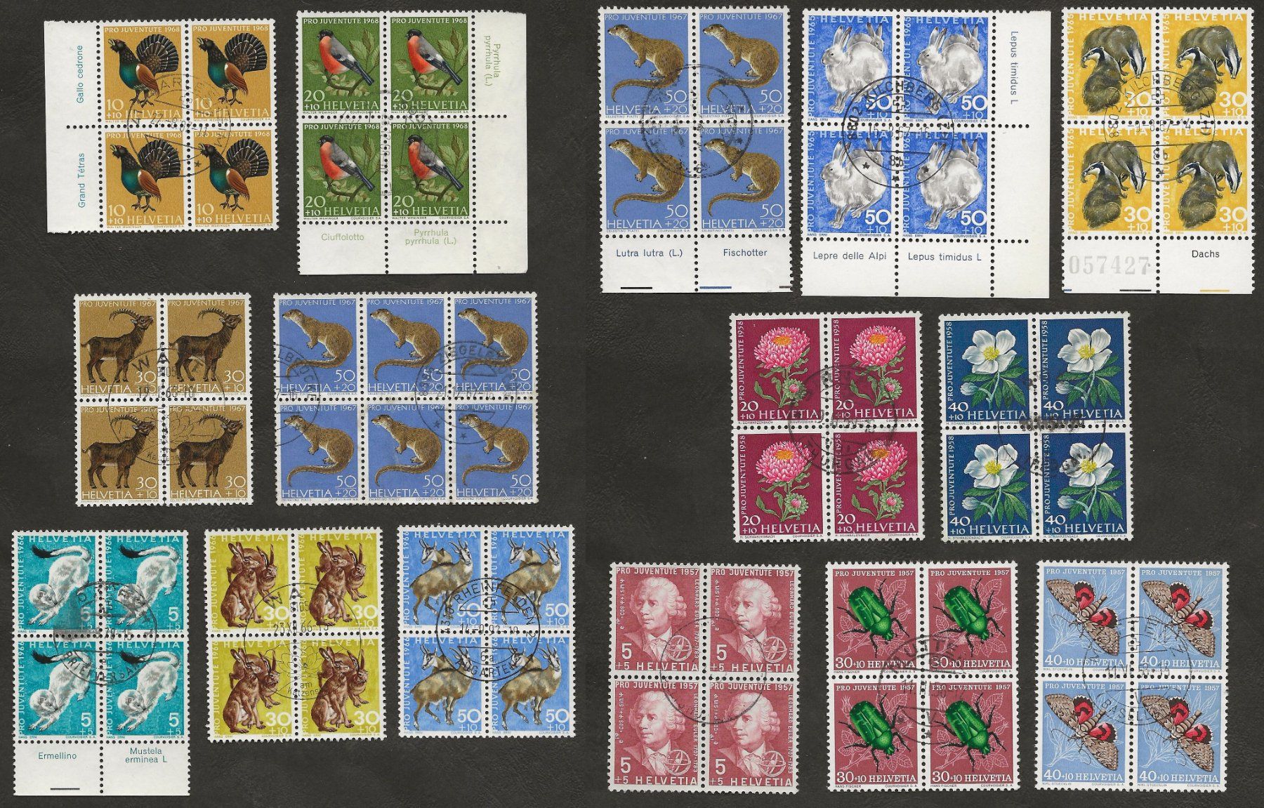 Tous les timbres: Schweiz 29  Viererblock Pro Juventute gestempelt – D'occasion à Au ZH par xelagreb01 1