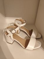 Graceland Sandaletten Weiss mit Blockabsatz – Gr. 38,