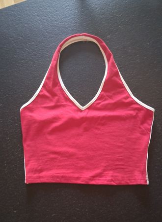 Damen Crop Top Gr. S rot-weiss NEU