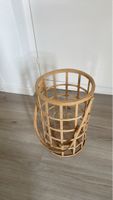 Bamboo Lantern Holder with Glass Insert Used