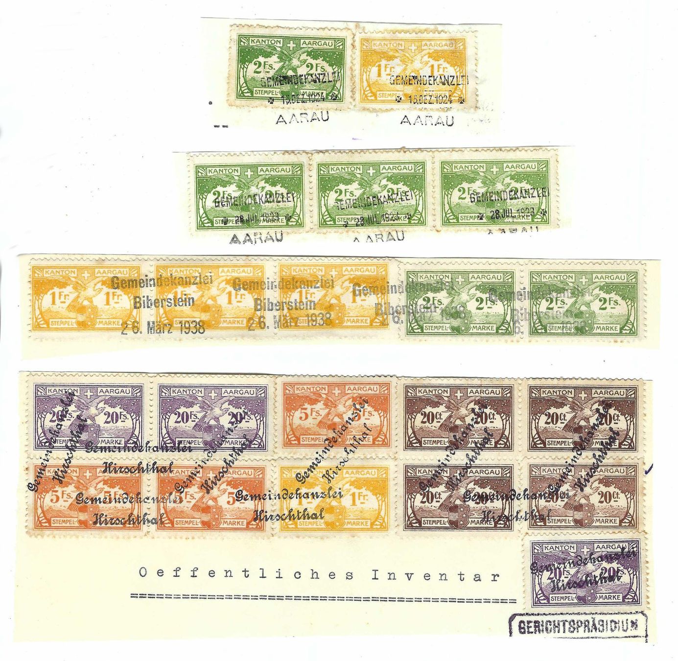 Tous les timbres: Stempelmarken Kanton Aargau xd – D'occasion à Aarau par fussball-fussball