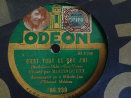 Disque 78 tours Odéon aiguille de Mistinguett - 166.238