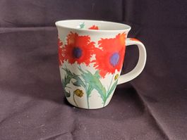Tasse, Mohn, Dunoon, engl.Porzellan