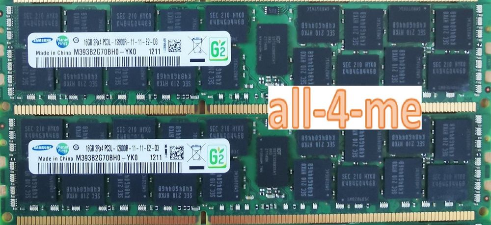 32GB Lenovo Skhynix 2x16GB 2Rx4 PC3L-12800R DDR3 RAM HMT42GR7BFR4A-PB