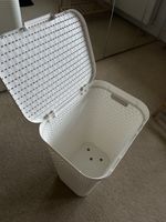 Laundry basket, white plastic, good condition