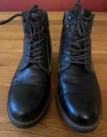 Herren Stiefeletten Leder schwarz Grösse 46
