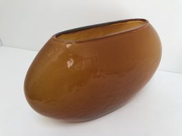 Sehr schöne Bernstein farbige grosse und schwere Design Vase