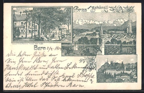 Cartoline postali: Litho Bern, Ortsansicht, Besucher am Sch – Usato da Berlin venduto da bartko-reher