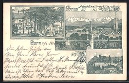 Litho Bern, Ortsansicht, Besucher am Sch