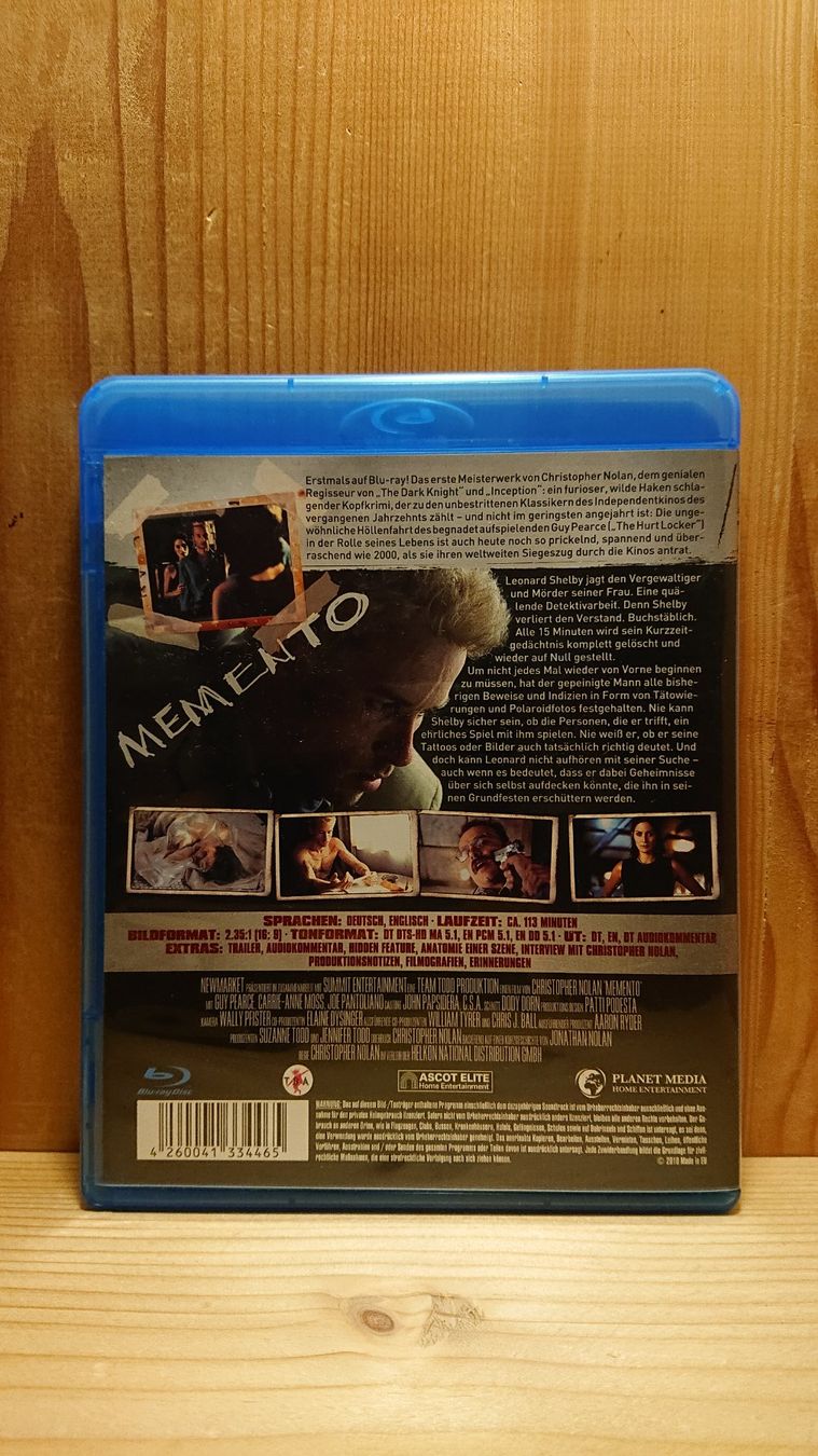 Alle DVDs: MEMENTO Blu-Ray mit Guy Pearce – Gebraucht aus Wilderswil von Exebub 1