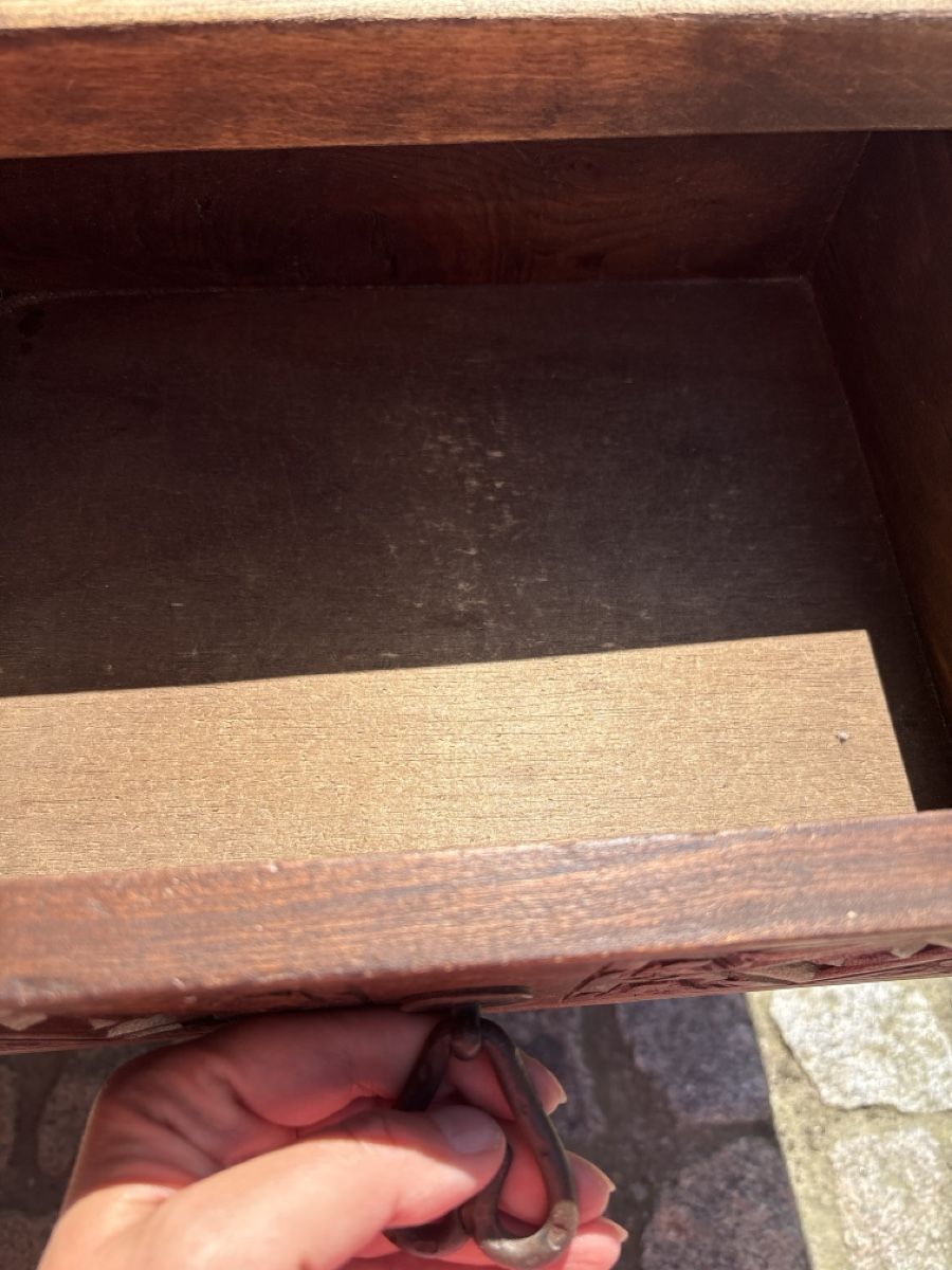 Tavoli: Vintage Wooden Side Table with Twisted Legs – Usato da Mettmenstetten venduto da Coucou1512 3