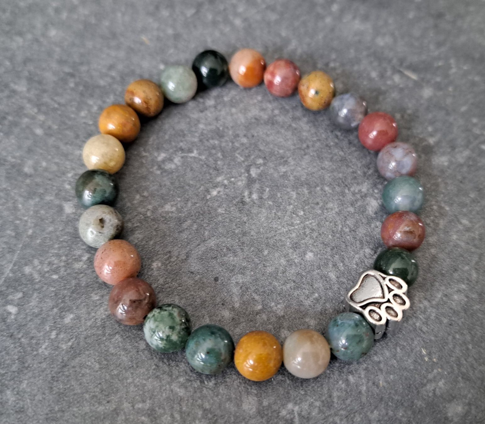 Bracciali & Braccialetti: Bracelet en perles d'agathe indienne – Nuovo e nell'imballaggio originale da St-Imier venduto da supernova21 1