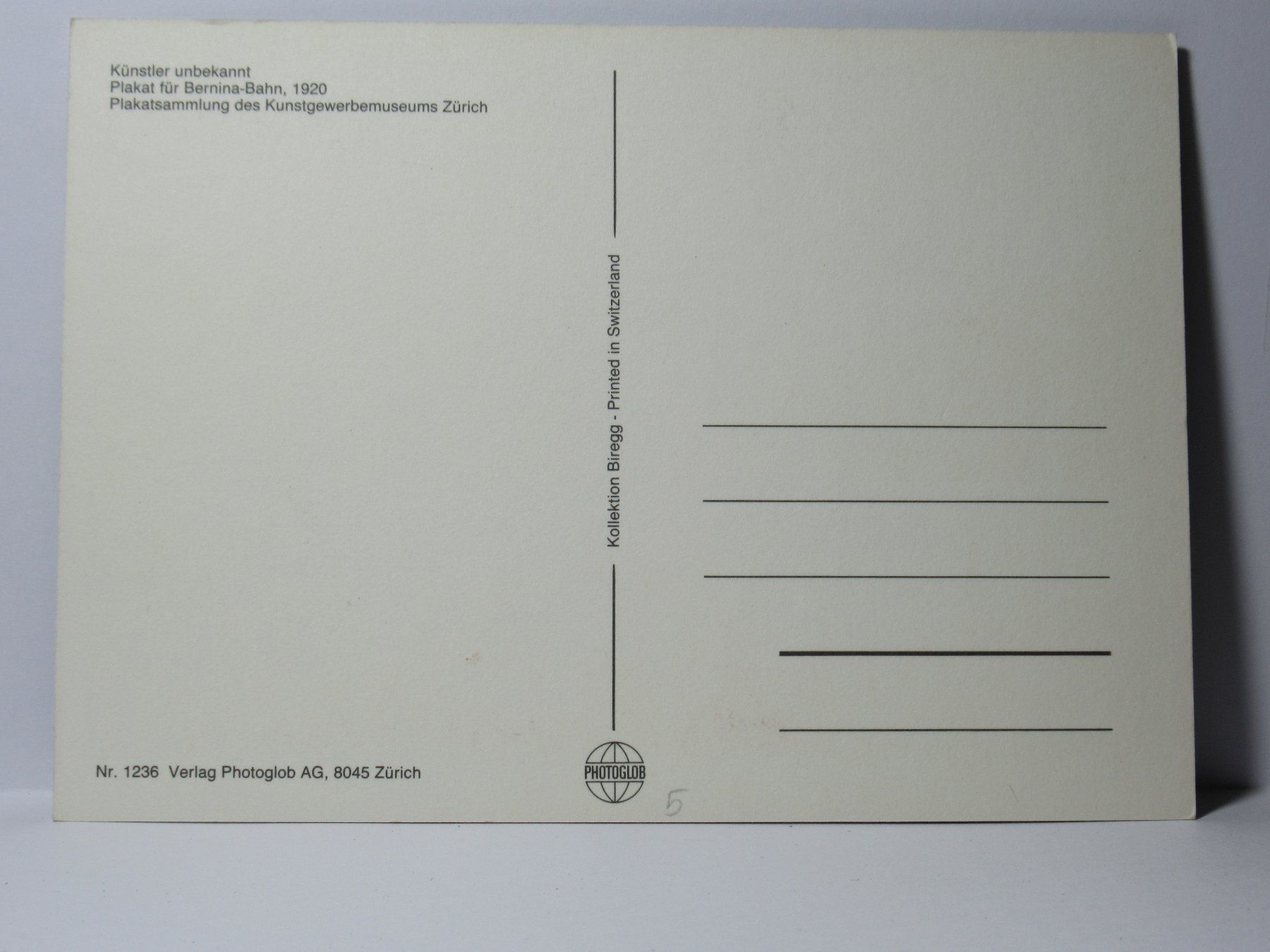 Cartoline postali: Plakatmotiv , Bernina - Bahn – Nuovo (secondo la descrizione) da Grenchen venduto da Bluemchen1900 1