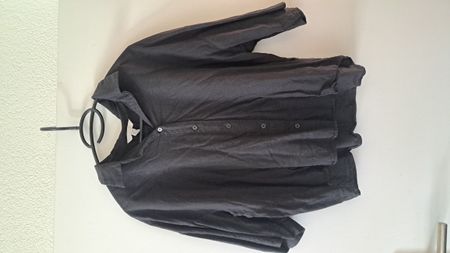 Damen Bluse H&M schwarz Leinenmischung, Grösse L