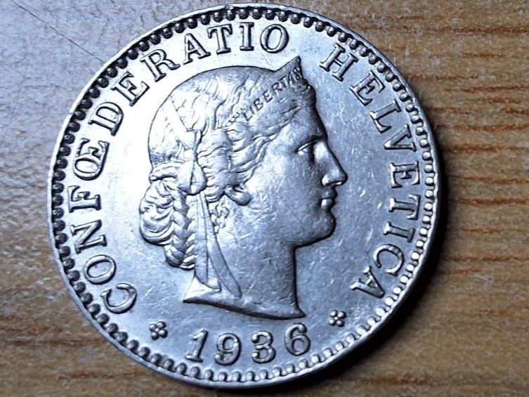 Tutti le monete: 20 Rappen 1936 – Usato da Münchenstein venduto da purbach1 8