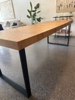 Esstisch Eiche massiv ausziehbar mit Metallgestell neu