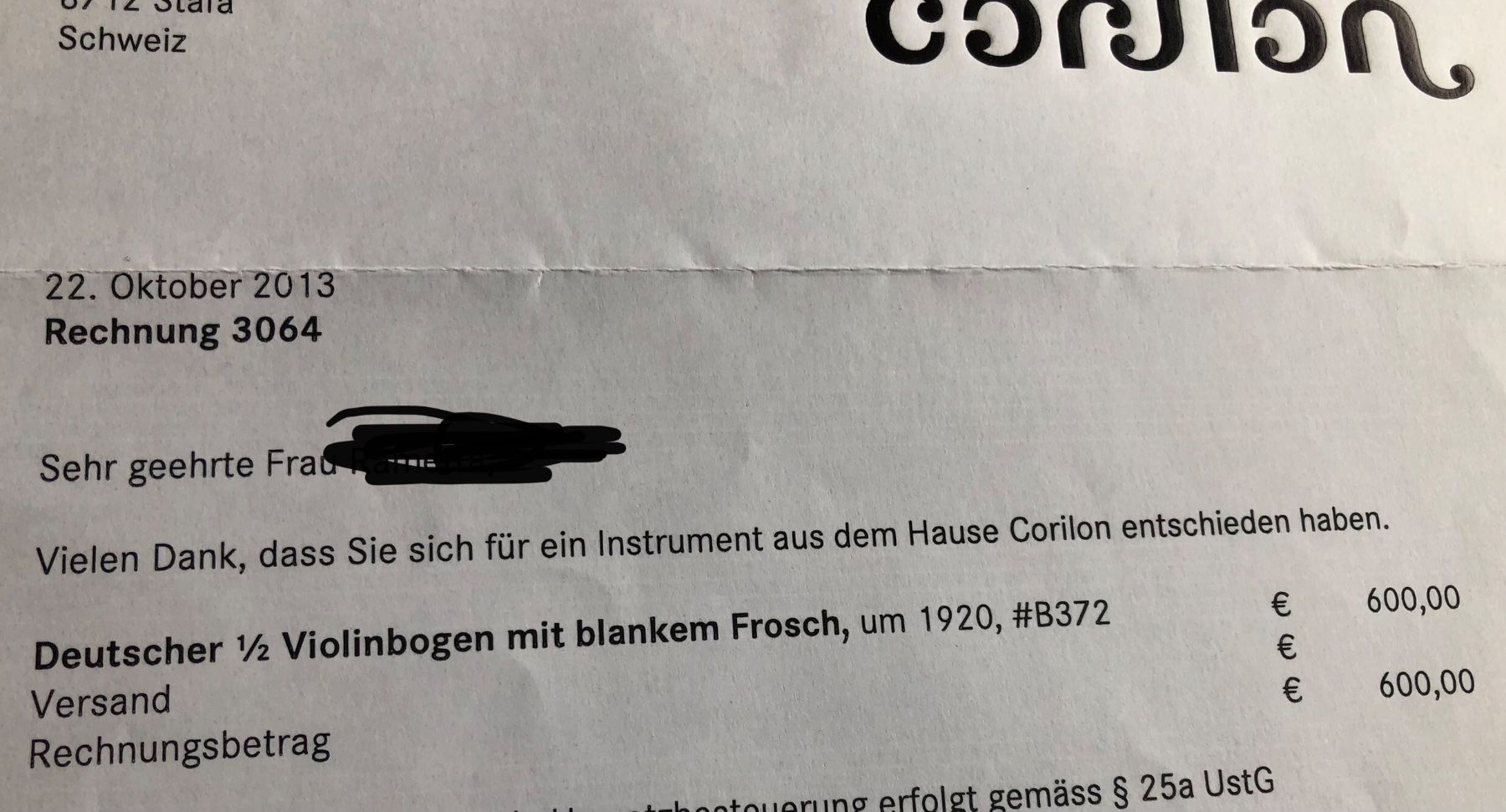 Strumenti musicali: 1/2 Geige & 1/2 Bogen – Usato da Stäfa venduto da sinalong9 8