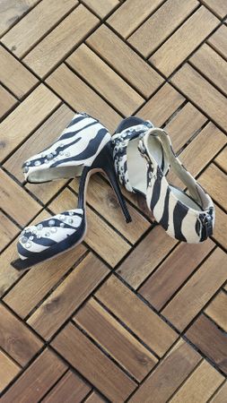 Jimmy Choo High Heels Gr.39 Zebra Optik Top Zustand!