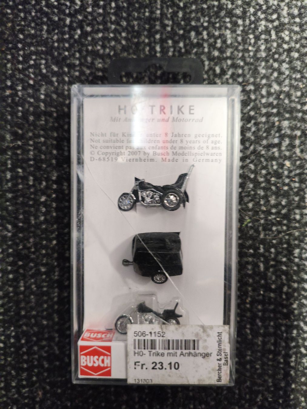 Modellbausätze & Standmodelle: H0 Trike mit Anhänger – Neu und originalverpackt aus Unterbäch VS von ricirici55