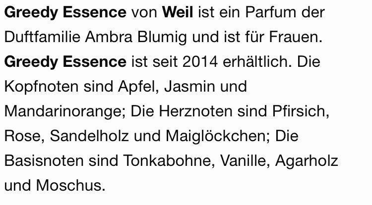 Profumi & Eau de Toilette: WEIL Greedy Essence 5 ml Abfüllung – Nuovo (secondo la descrizione) da St. Gallen venduto da lfs_nxl8 2