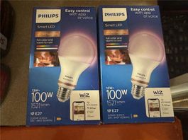 2x Philips Smart LED E27 - RGB, App steuerbar (100W)