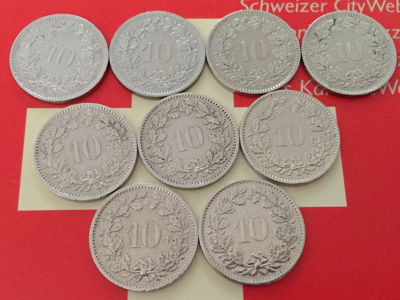 Tutti le monete: 10 Rappen 1970 - 1979 komplett – Usato da Elsau venduto da herbybay 3