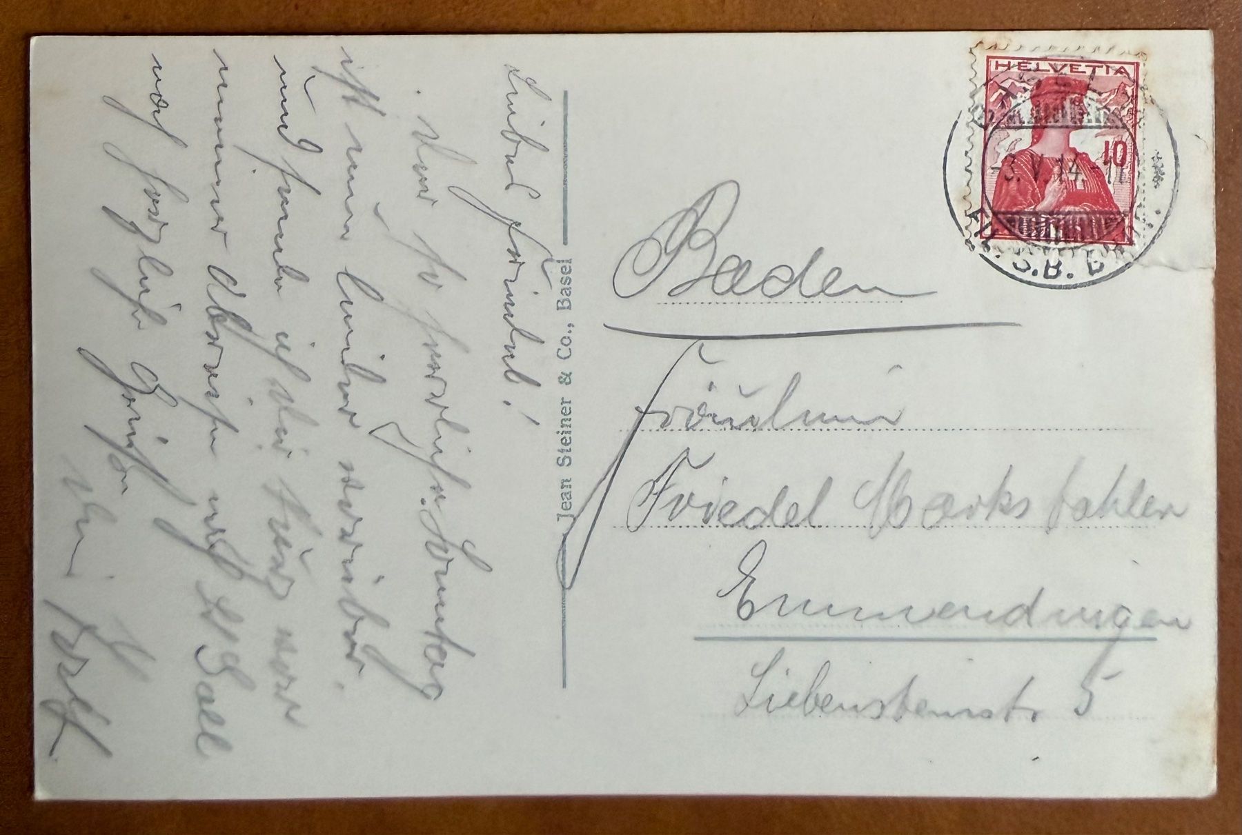 Cartoline postali: Basel - Dampfschiff - Rheinbrücke - Kleinbasel 1914 – Usato da Lutry venduto da Ediego 1