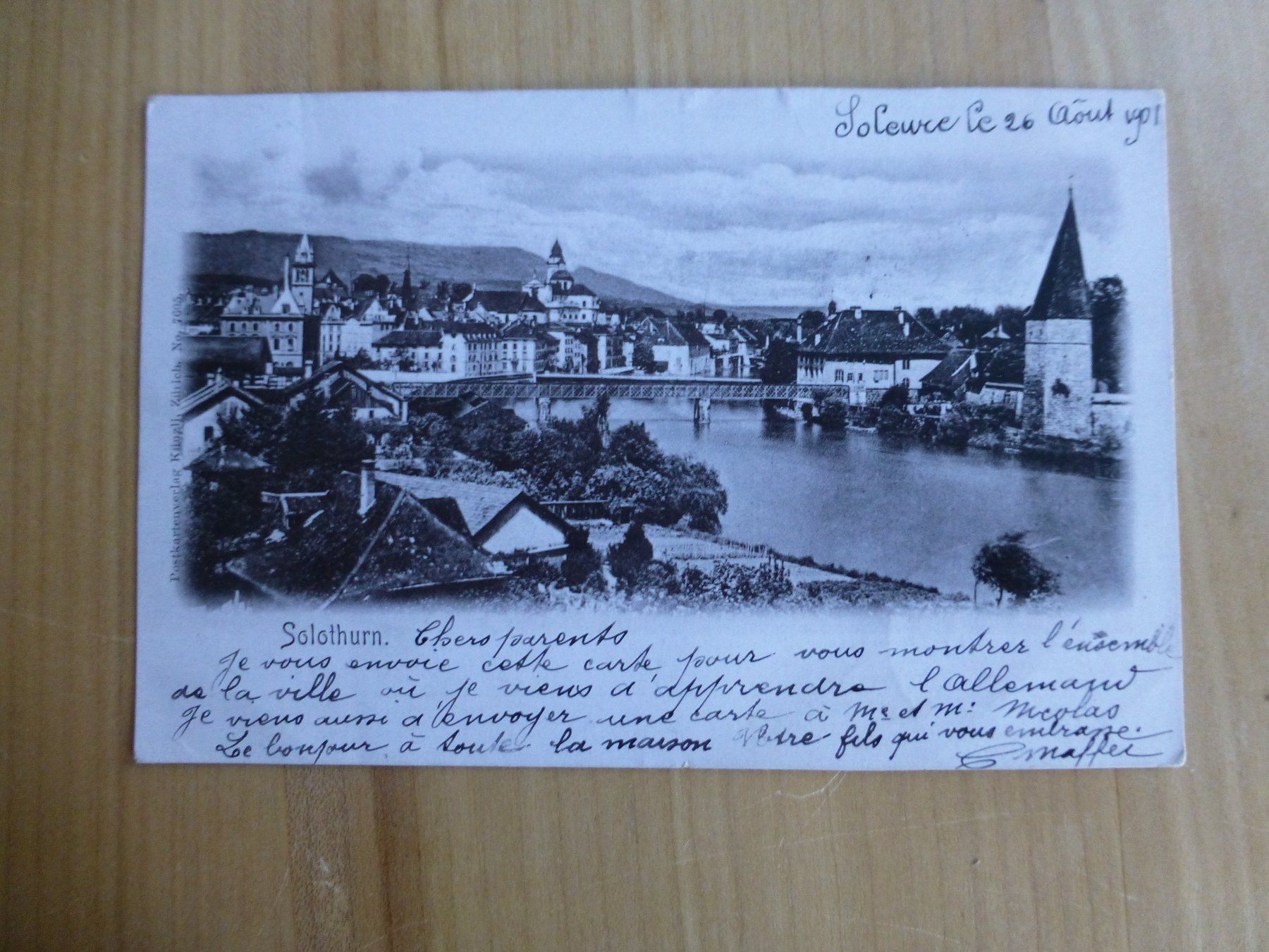 Cartes postales: Solothurn Ansichtskarte nach Lyon 1901, Steingruben Stempel – D'occasion à Bettlach par 1saurer