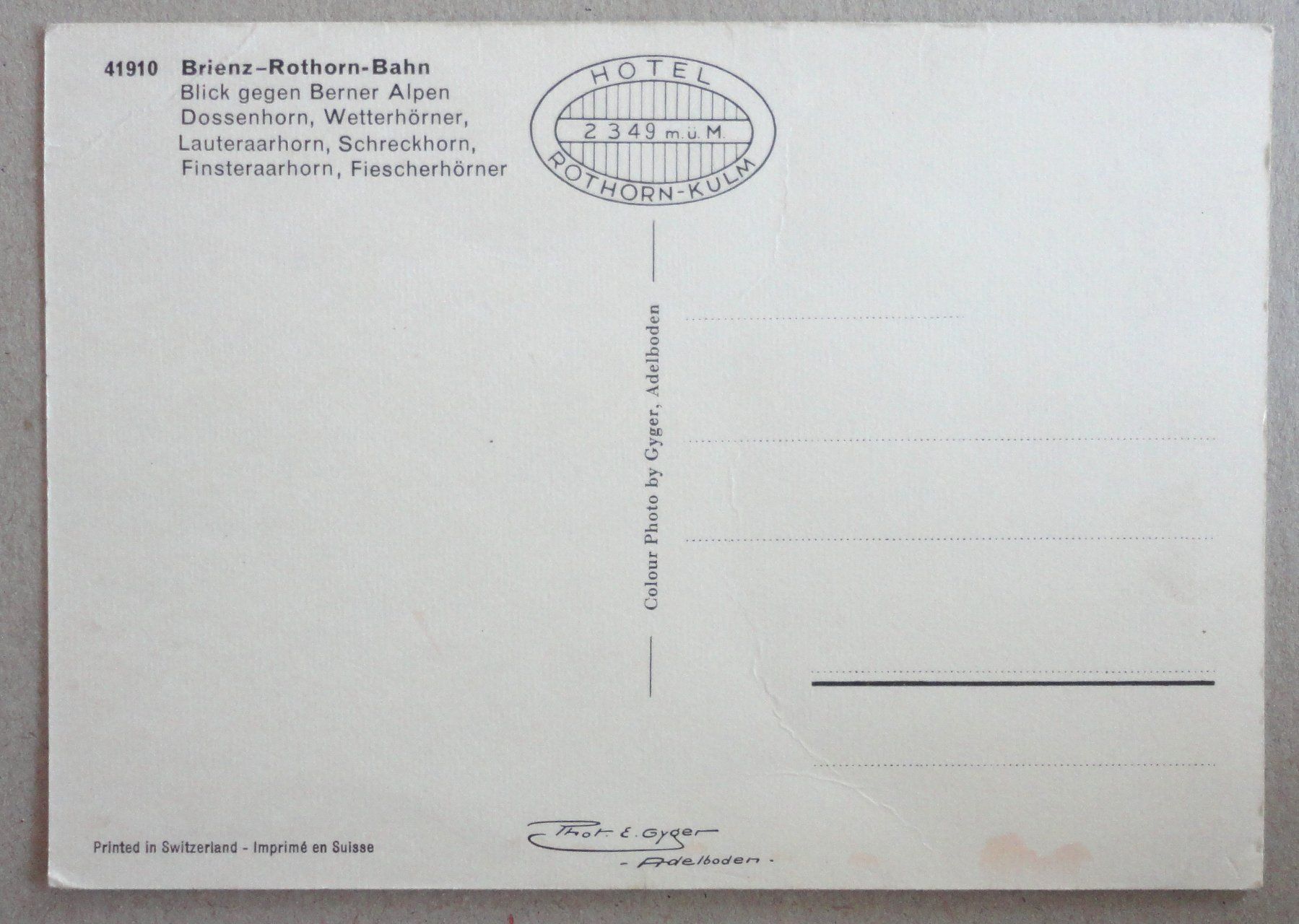 Cartes postales: Brienz-Rothorn-Bahn – Défectueux à Fétigny par Billy2miny 1
